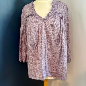 Martin + Osa Purple and Gray Patterned Women's Top
